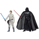 Deux figurines représentant Dark Vador et Luke Skywalker