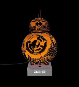 lampe starwars effet 3d bb8